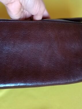 Monsac chocolate/brown leather clutch or small handbag.